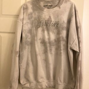 Taylor Swift Store Folklore Crewneck White Gray Tie-dye Size XL